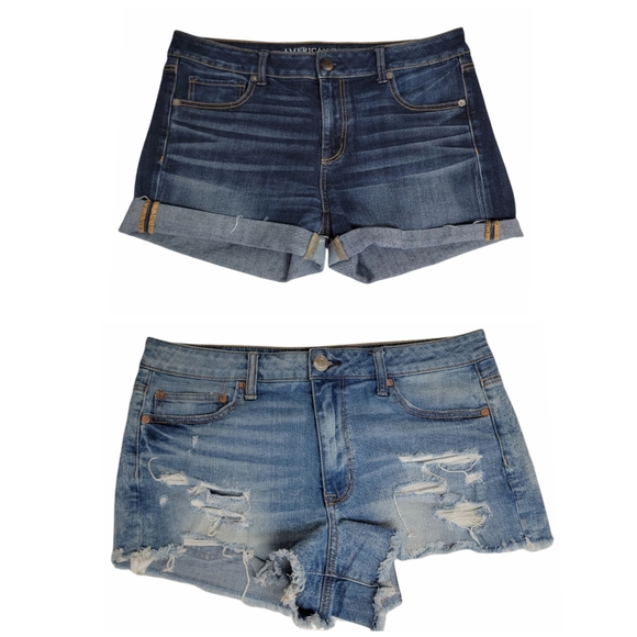 American Eagle Outfitters Pants - American Eagle Bundle of 2 Hi-Rise Festival and Midi Jean Shorts Size 14